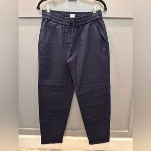 J. Crew Dark Navy Cotton Linen Trousers